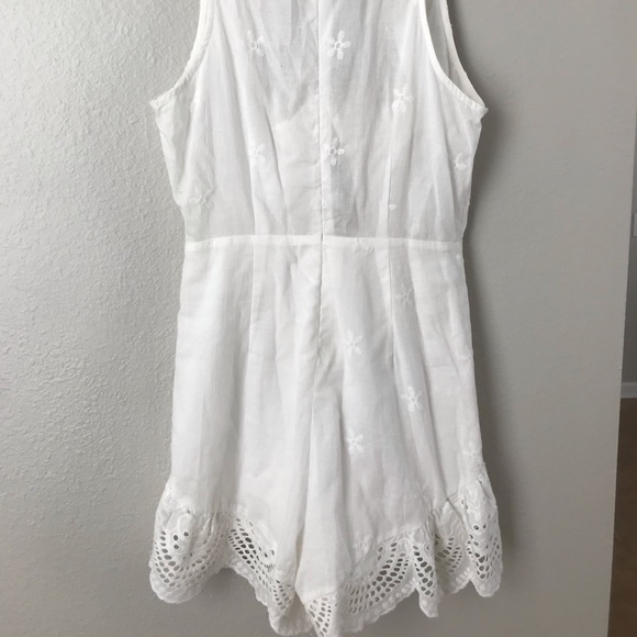 Just U In White Scalloped Romper - Picture 3 of 3